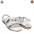 Дамски сандали с преплетени каишки в бяло и златисто 23537-2