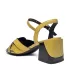Дамски сандали Eliza от жълт лак с ток 24065-2