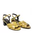 Дамски сандали Eliza от жълт лак с ток 24065-2