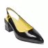 Елегантни дамски лачени сандали Eliza в черно и жълто 24091-2