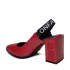 Червени дамски сандали Eliza с широк ток 24106-3