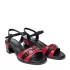 Дамски сандали Eliza от еко кожа в черно и червено 24107-1