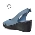 Сини дамски сандали от естествена кожа с платформа 24108-3