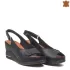 Комфортни черни дамски сандали с платформа 24110-1
