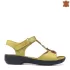 Жълти ниски дамски сандали от естествена кожа 2411...