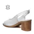 Бели дамски сандали от естествена кожа на ток 24118-1
