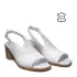 Бели дамски сандали от естествена кожа на ток 24118-1