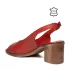 Червени дамски сандали от естествена кожа на ток 24118-2