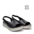 Черни равни дамски сандали от естествена кожа 24119-1