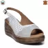 Бели български ежедневни дамски сандали на платформа 24180-2