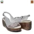 Дамски сандали от естествен сатен в бяло и визон 24180-4