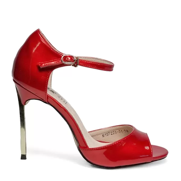 Дамски елегантни сандали Eliza в червен цвят 28933-1 на ток