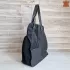 Голяма дамска чанта от кожа и велур в черен цвят 73033-1