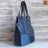 Голяма синя дамска чанта от естествена кожа 73033-18