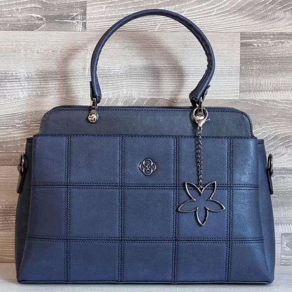 Елегантна дамска чанта в синьо от еко кожа 73094-14