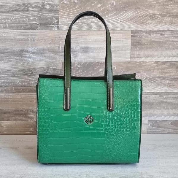 Зелена дамска чанта от еко кожа 73096-3