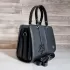 Черна дамска чанта от еко кожа с метален аксесоар - 75051-1