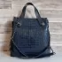 Модерна дамска чанта от еко кожа в син цвят - 75052-4