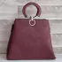 Кокетна дамска чанта в цвят бордо с кръгли дръжки 75056-6