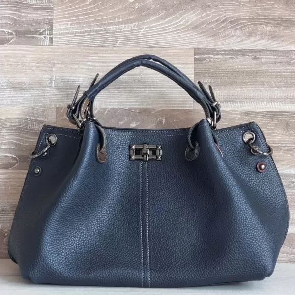 Модерна дамска ежедневна чанта от еко кожа в синьо 75067-4