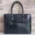 Голяма дамска чанта от черна еко кожа с принт кроко 75070-1