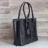 Голяма дамска чанта от черна еко кожа с принт кроко 75070-1