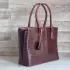 Голяма дамска чанта от бордо еко кожа с принт кроко 75070-5