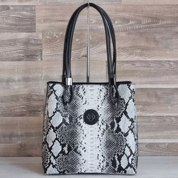 Ежедневна дамска чанта в черно-бяло 75071-2