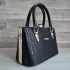Черна официална дамска чанта от бляскав текстил и лак 75074-1