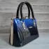 Официална дамска лачена чанта в преливащ син цвят 75074-3