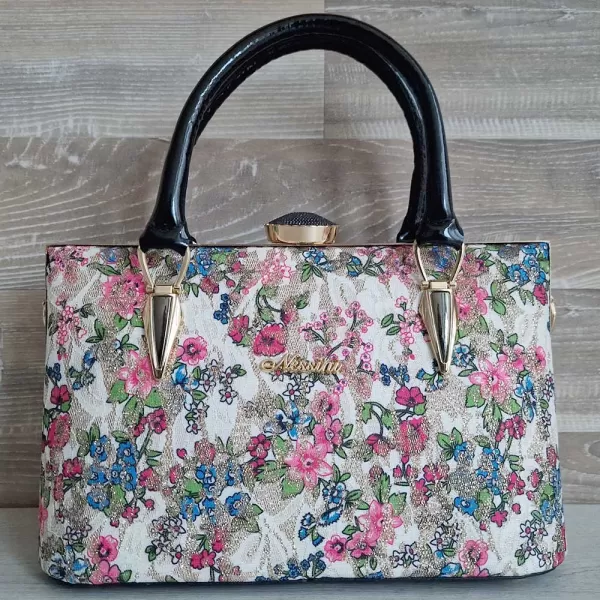 Официална дамска чанта с принт на розови цветя 75074-8