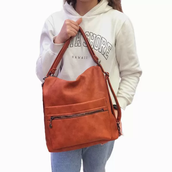 Дамска раница тип торба в цвят таба 75075-7