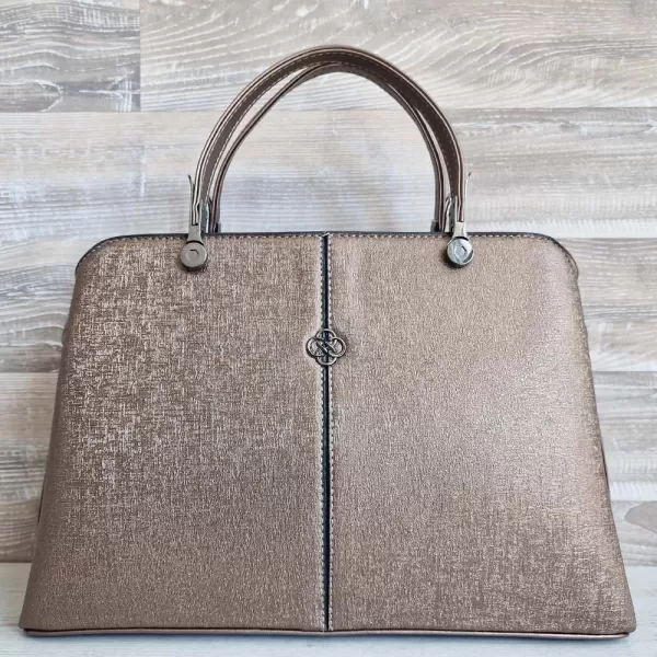 Дамска елегантна чанта в цвят бакър от ефектна еко кожа 75077-4