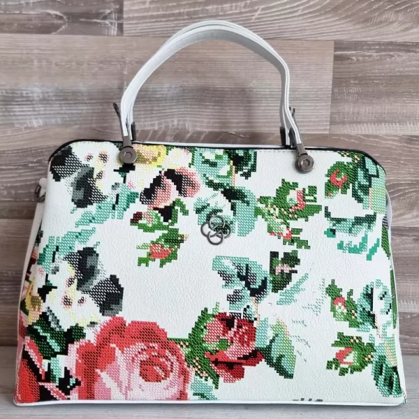 Цветна елегантна дамска чанта с принт на цветя 75078-8
