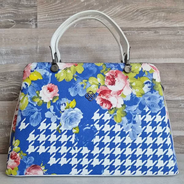 Цветна елегантна дамска чанта с принт на цветя 75078-1