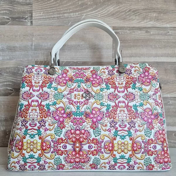Цветна елегантна дамска чанта с принт на цветя 75078-2