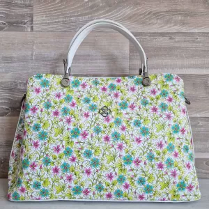 Цветна елегантна дамска чанта с принт на цветя 750...