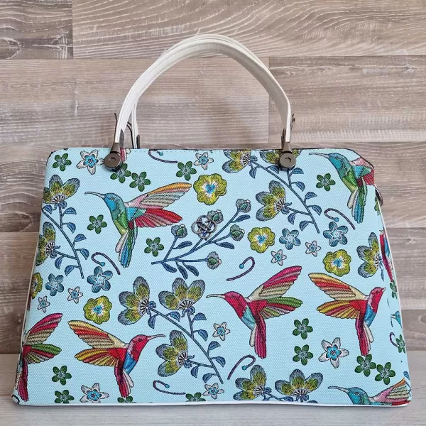 Цветна елегантна дамска чанта с принт на цветя 75078-6