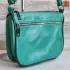 Дамска чанта от естествена кожа в зелен цвят 75083-8