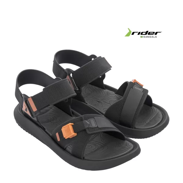 Черни мъжки сандали RIDER 11801/AA035 BLACK/BLACK/ORANGE
