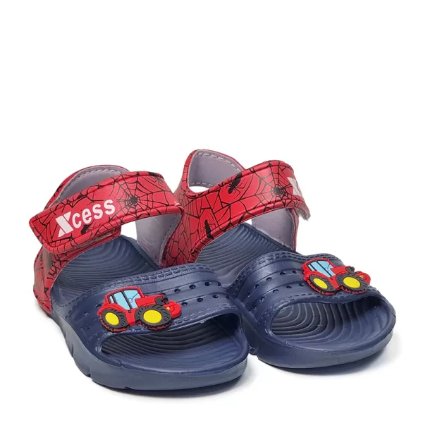 Детски гумени сандали за момче в синьо и червено 63215-4