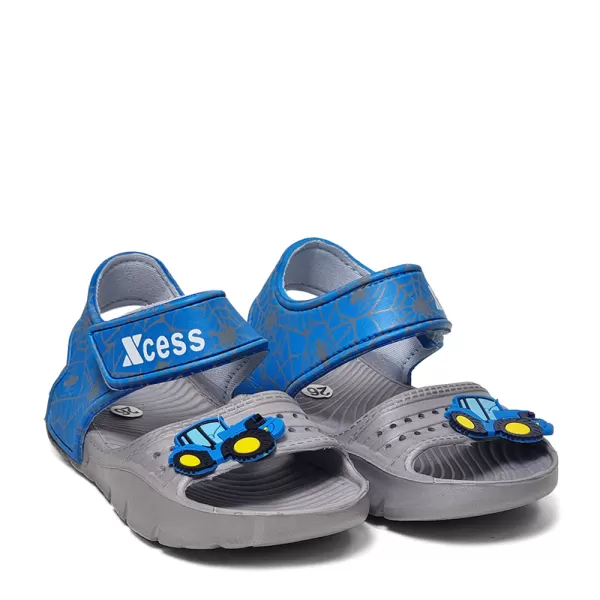 Детски гумени сандали за момче в сиво и синьо 63215-5