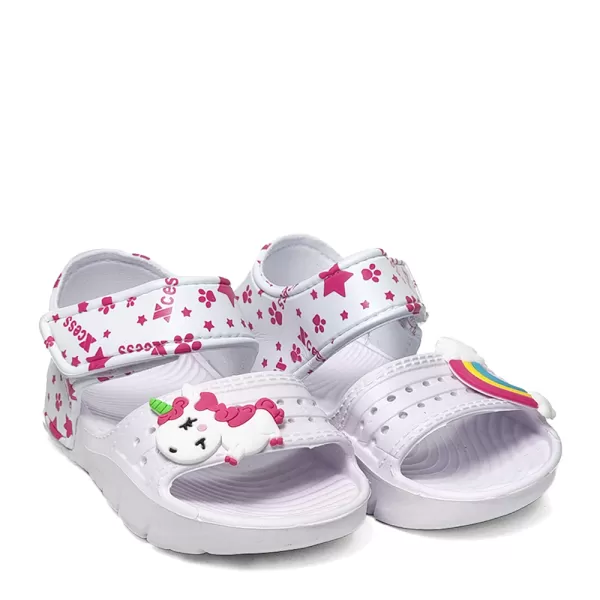 Детски гумени сандали за момиче в бяло 63215-1