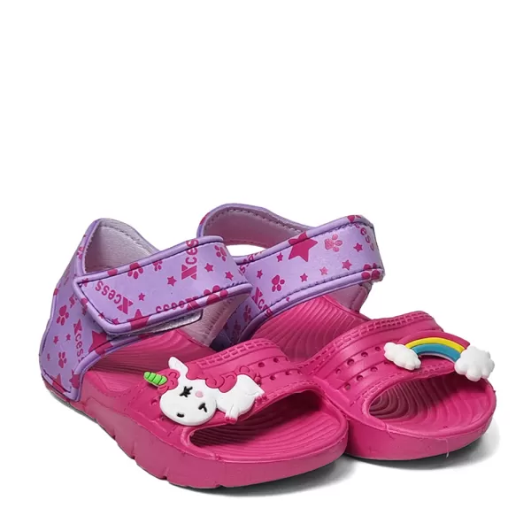 Детски гумени сандали за момиче в розово и лилаво 63215-3