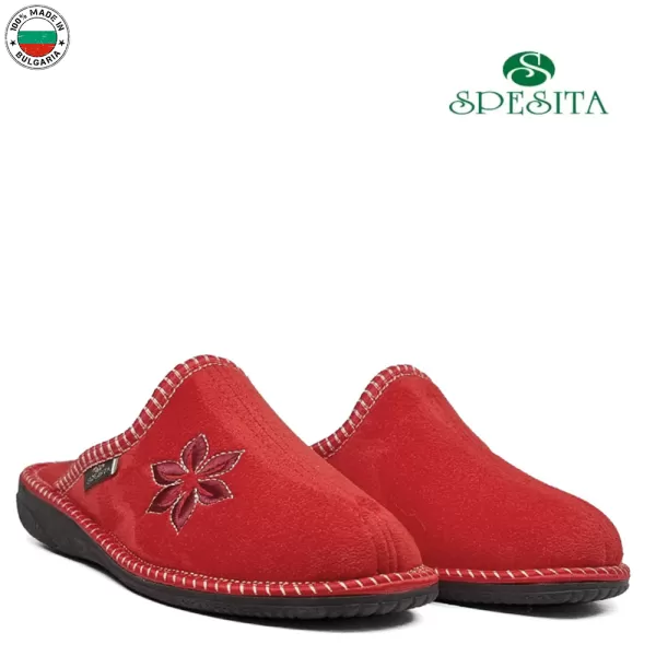 Червени дамски домашни пантофи SPESITA 52102-3