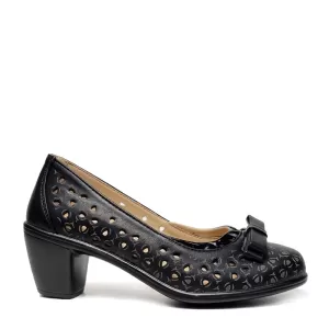 Пролетно летни черни дамски обувки на ток 21073-1...
