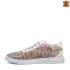 Ниски розови дамски пролетни обувки от естествена кожа 21159-1