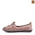 Ниски дамски летни обувки в розово от естествена кожа 21184-3