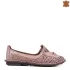 Ниски дамски летни обувки в розово от естествена кожа 21184-3