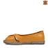 Ниски оранжеви дамски летни обувки от естествена кожа 21188-2